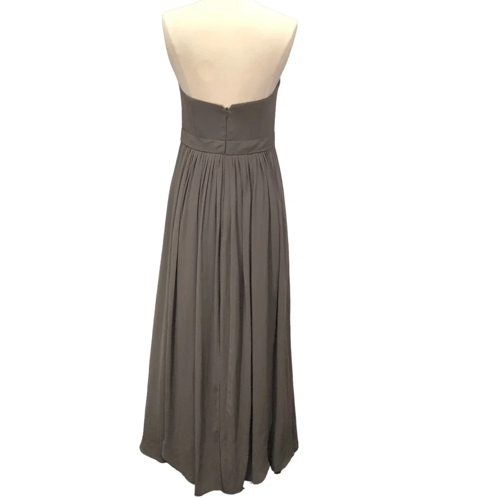 Jenny Yoo Size 2 Bridesmaid Dress Formal Prom Gown Mineral Gray Greenish Organza - Picture 4 of 10